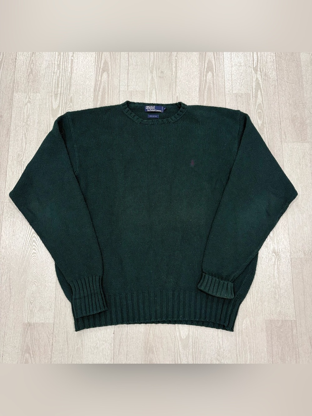 Polo by Ralph Lauren Vintage Heavyweight Crewneck Dark Green Sweater Size XL